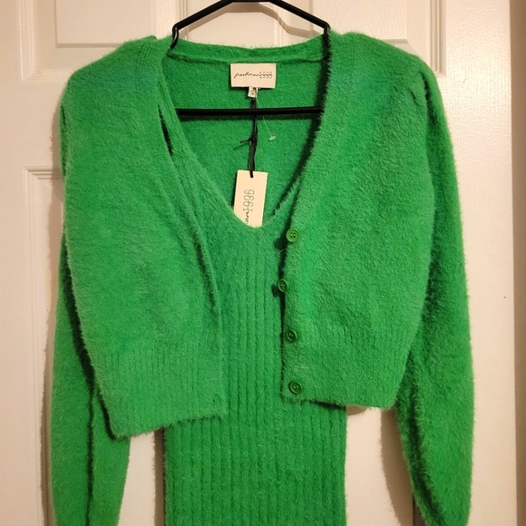 NWT Green Dress and Cardigan Set - Picture 1 of 6